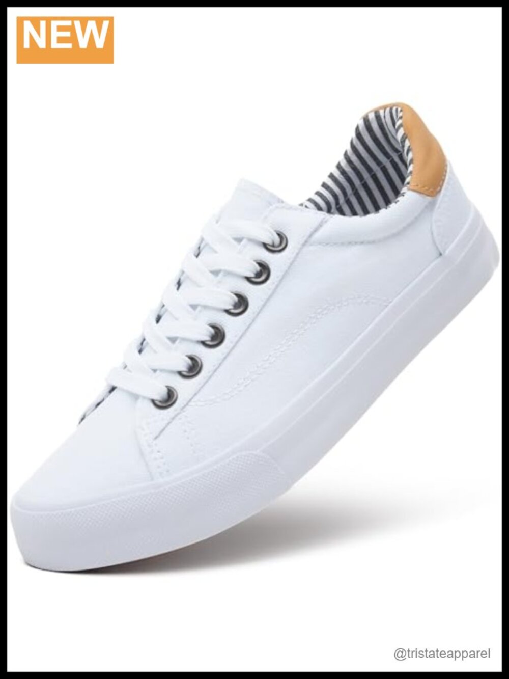 Women's Low Top Canvas Sneakers Lace Up Comfortable Walking Tennis Shoes